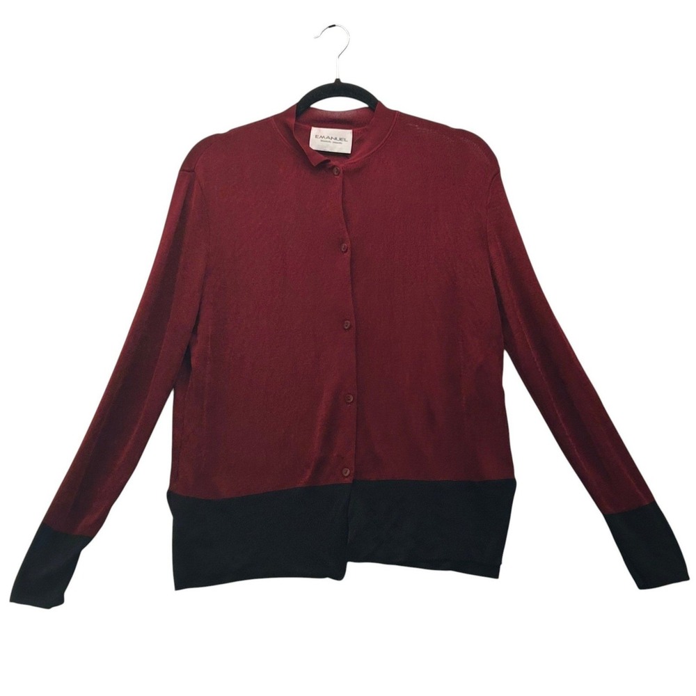 Emanuel Ungaro Cardigan Sweater Maroon‎ Red Medium